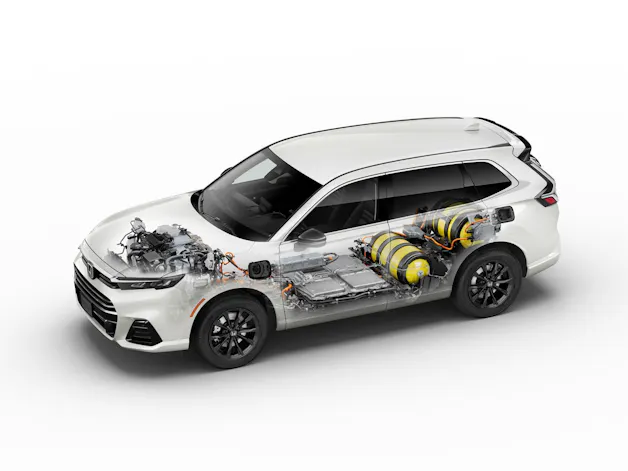 Der Honda CR-V e:FCEV ist ein Brennstoffzellen-Elektrofahrzeugs mit Plug-in-Ladefunktion