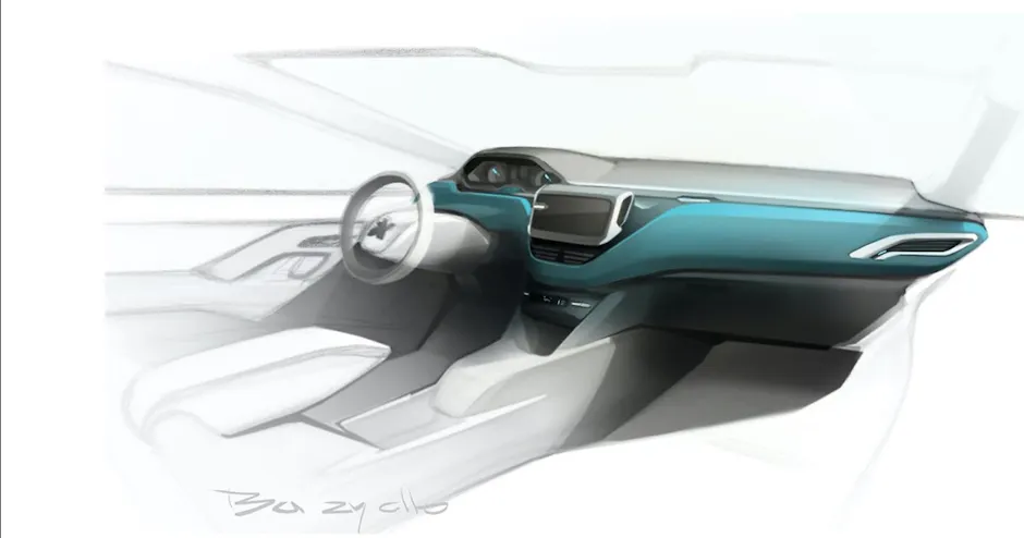 Peugeot Interieur Zeichnung