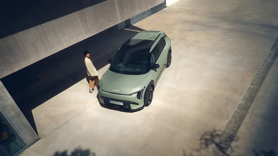 Kia EV3, Ansicht von Vorplatzes von oben