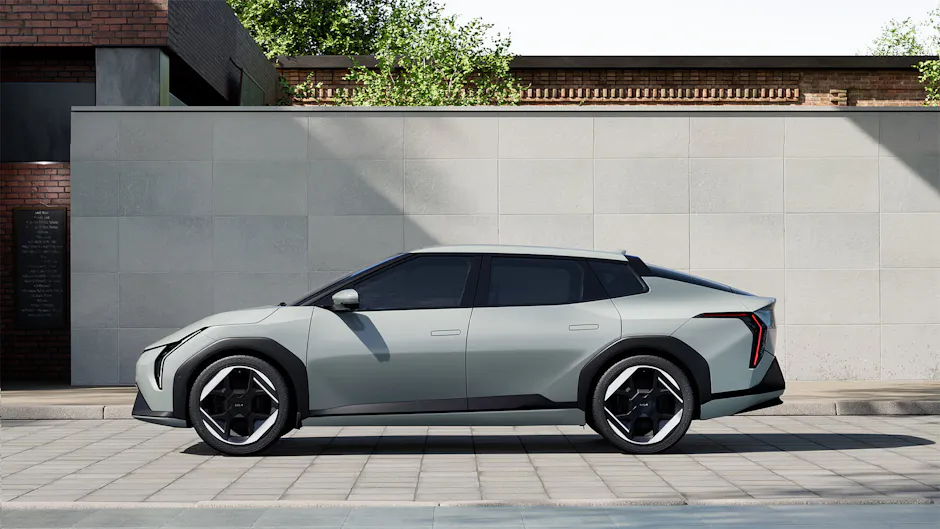Grauer Kia EV4 Seitenprofil