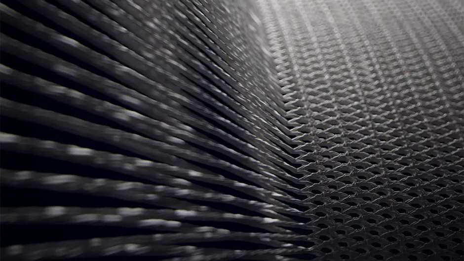 Surface structurée avec un motif de grille ondulée