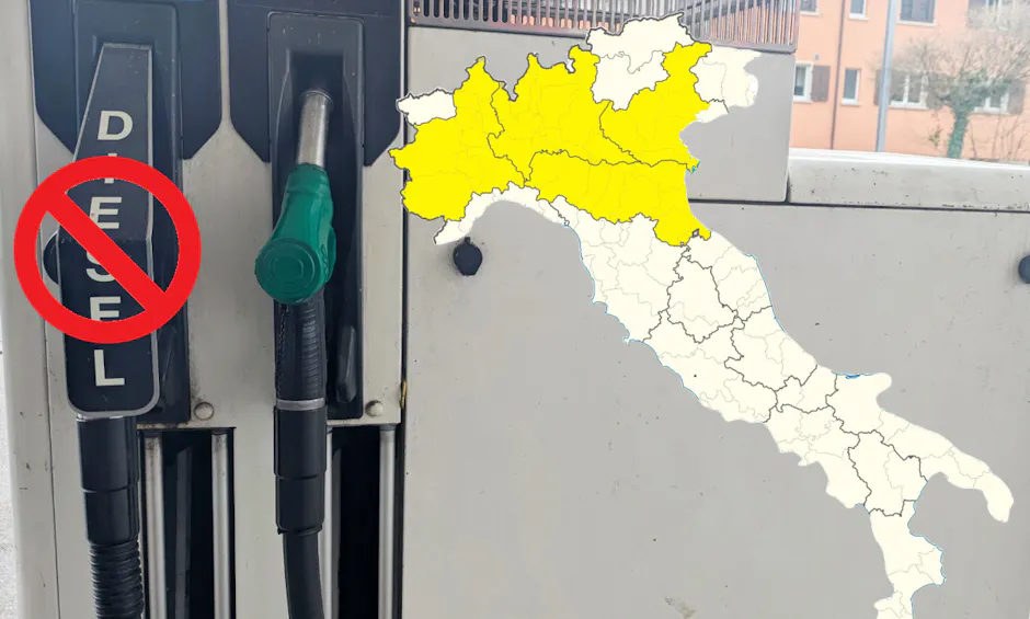 Divieto di diesel in quattro regioni italiane