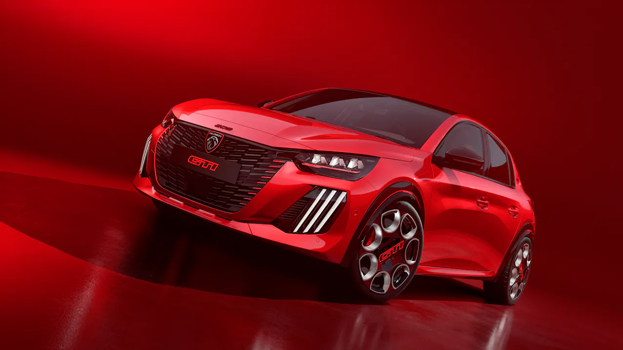 PEUGEOT E-208 GTi in exklusiver roter Lackierung