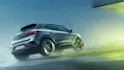 Opel Mokka GSE von hinten im Drift auf nasser Strecke