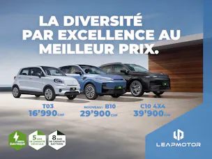 Trois modèles Leapmotor T03, B10 et C10 4x4 en offre.