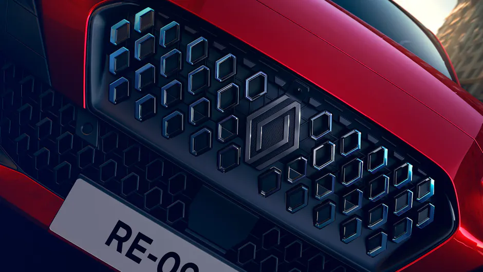 Kühlergrill des Renault Clio in Detailansicht, modernes Design.
