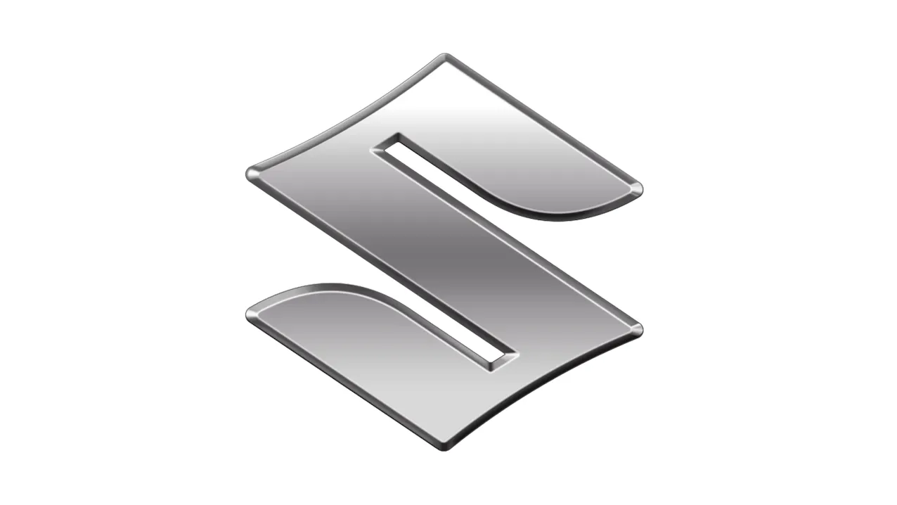 Nuovo emblema Suzuki con S piatto e argentato.
