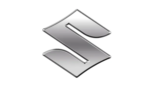 Nuovo emblema Suzuki con S piatto e argentato.