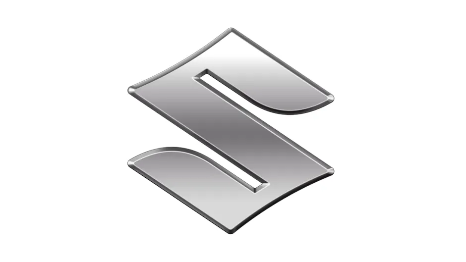 Nuovo emblema Suzuki con S piatto e argentato.