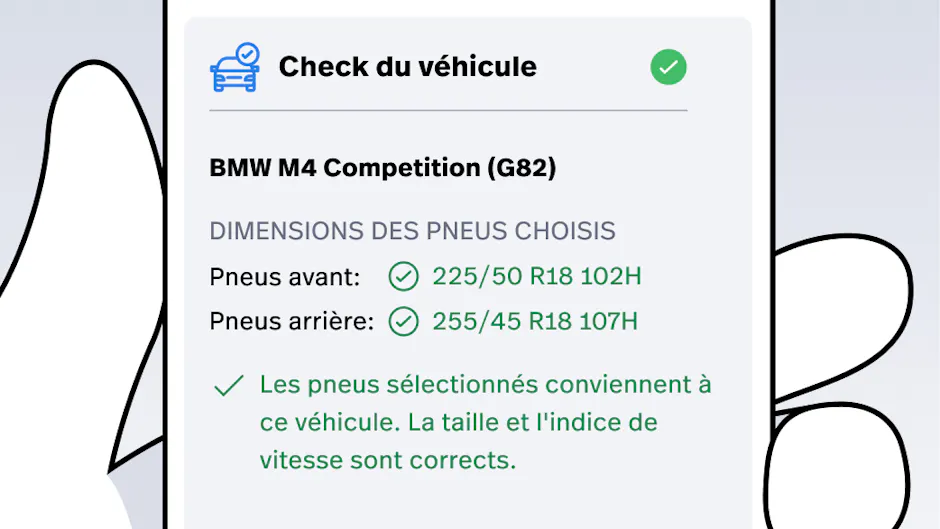 Contrôle des pneus sur une BMW M4 Competition