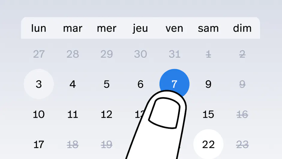 Prendre rendez-vous via le calendrier