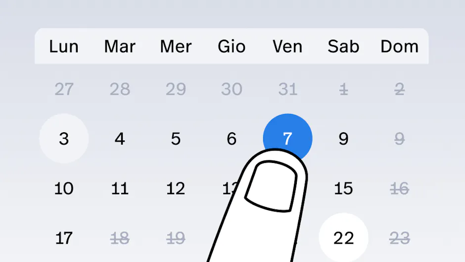 Fissare un appuntamento tramite il calendario