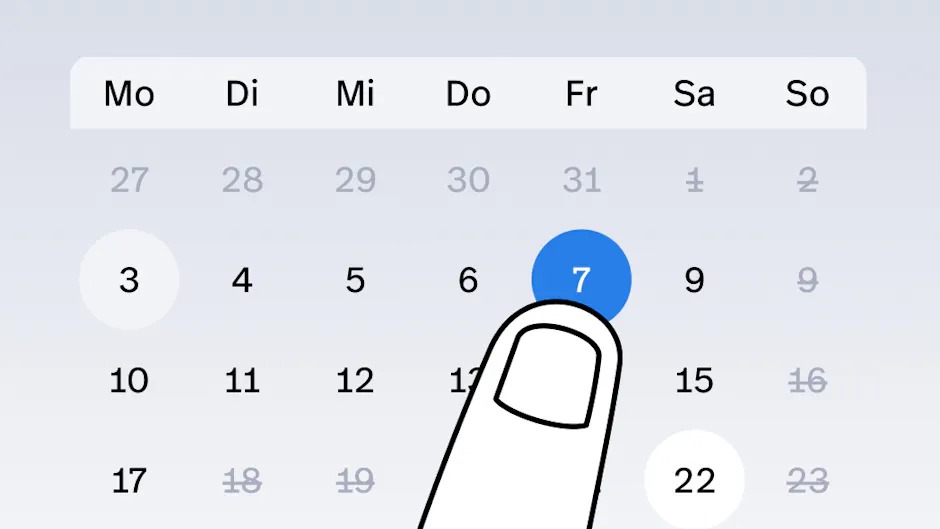 Termin vereinbaren über den Kalender