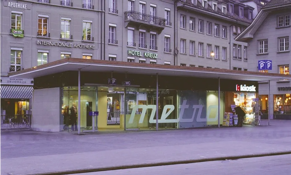 Das Metro Parking in Bern, in der Innenstadt