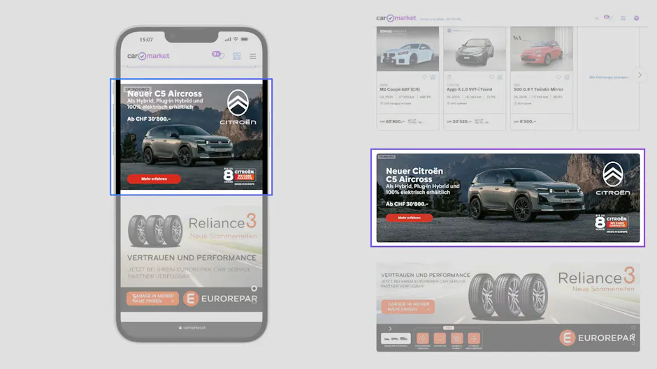 TOP AD + KACHEL sur Carmarket