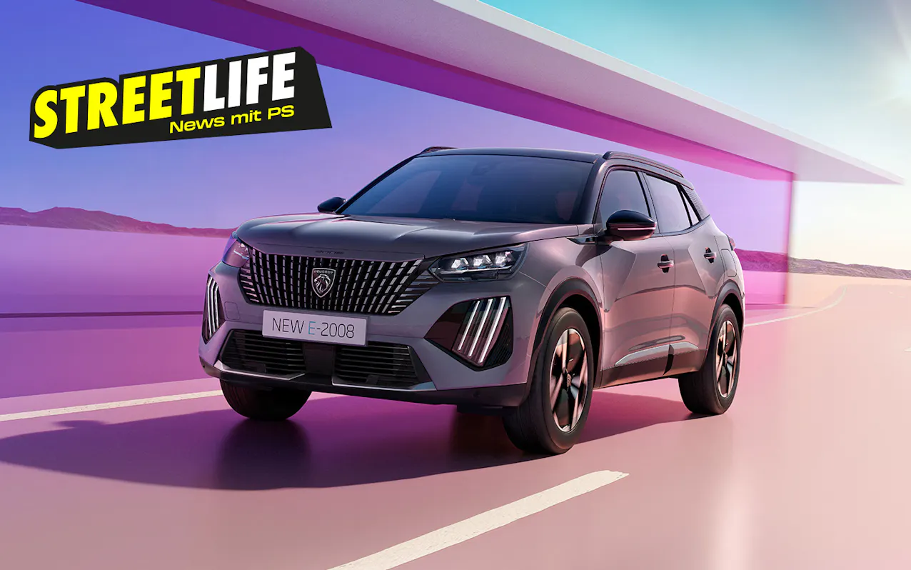 Peugeot E-2008 grigia con logo Streetlife