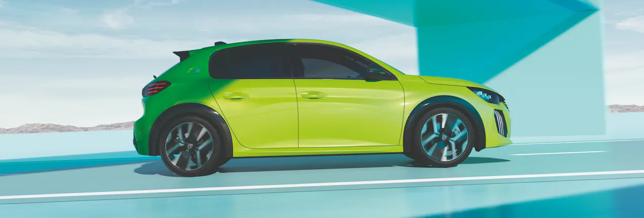 Peugeot E-208 in giallo
