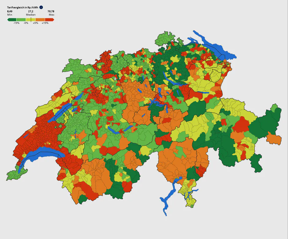 Mappa cantoni negozio economico
