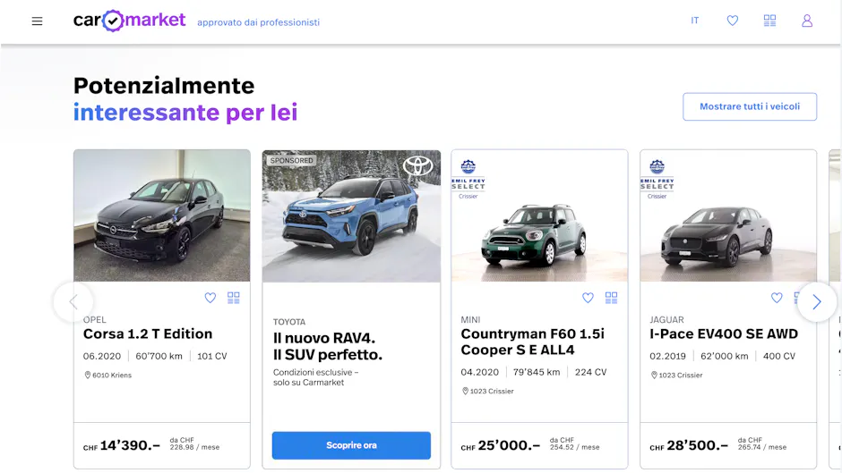 TOP AD + KACHEL su Carmarket