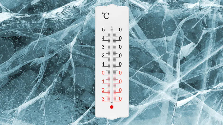 La temperatura mostrata sul termometro scende vertiginosamente